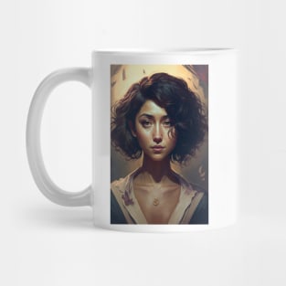 Beauty in Short Waves: The Girl with Wavy Hair Mug